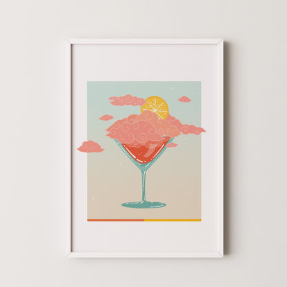 Cloudtini (Pink w/ Lemon Slice)