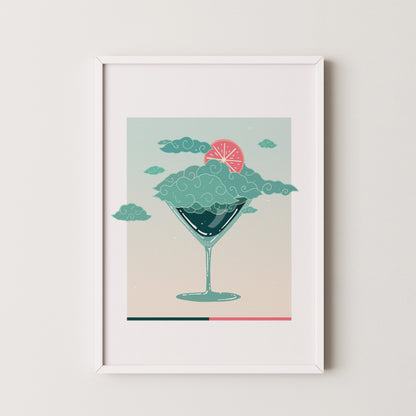 Cloudtini (Teal w/ Grapefruit Slice)