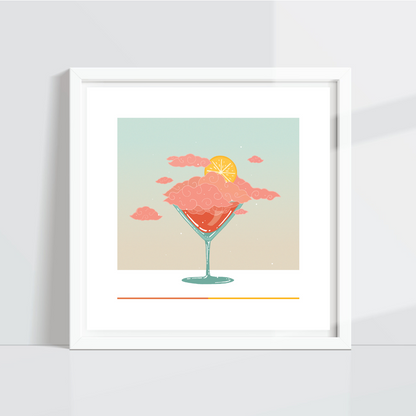 Cloudtini (Pink w/ Lemon Slice)