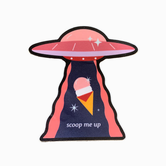 Scoop Me Up UFO Sticker