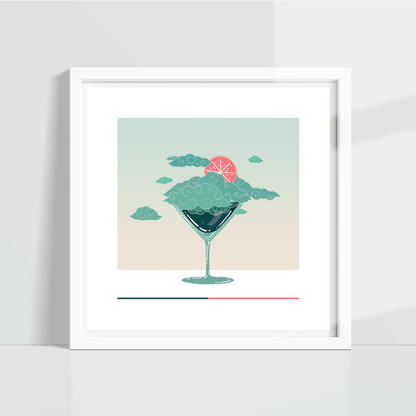 Cloudtini (Teal w/ Grapefruit Slice)